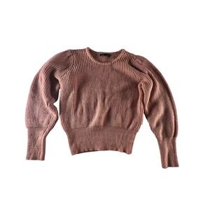 Nikka K Womens Knit Sweater Size S‎ Small Salmon Pink Puff Sleeve Pullover